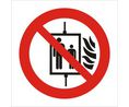 Safety Label, Rectangular, Black / Red on White, Polyvinyl Chloride (PVC), Prohibition Sign, 1pcs